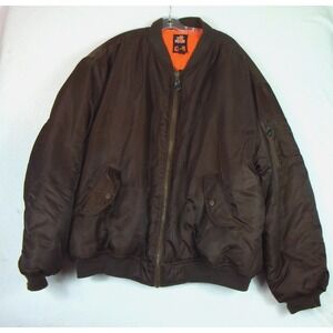 C-4 Jacket‎ Mens 3XL Brown Hunter Orange Bomber Reversible Ribbed Cuff